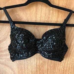 Black Sequin Bra